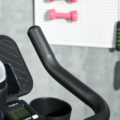 SPORTNOW Exercise Bike Stationary Bike with 4 kg Flywheel Adjustable Resistance LED Display Silent Adjustable Seat and Cup Holder Load 120 kg for Home Gym Black and Red