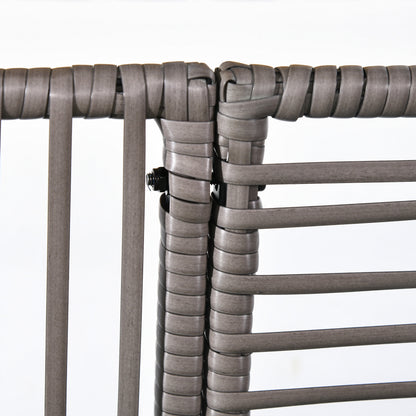 Planter with Trellis Raised Planter Stand for Plants with Trellis Rectangular Flower Box in Woven PE Resin and Steel dim. 103L x 29W x 103H cm Gray