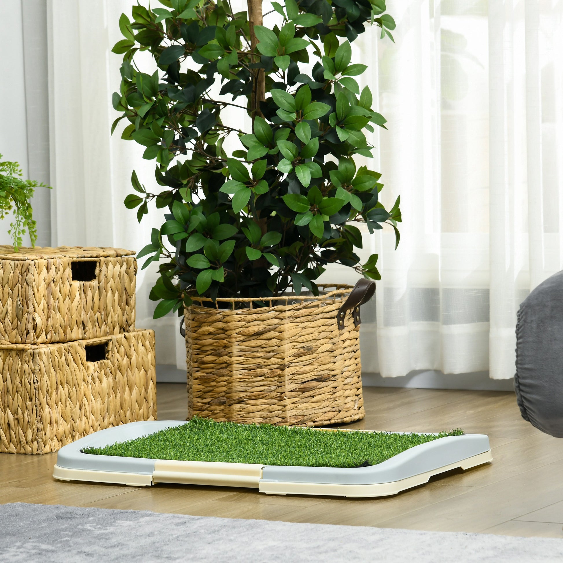Puppy Toilet Dog Toilet for Small Dogs Indoors Puppy Potty for Home Puppy Training Grass for Puppies Balcony Indoor Artificial Grass Dog Toilet Blue 63x48.5cm