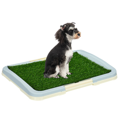 Puppy Toilet Dog Toilet for Small Dogs Indoors Puppy Potty for Home Puppy Training Grass for Puppies Balcony Indoor Artificial Grass Dog Toilet Blue 63x48.5cm