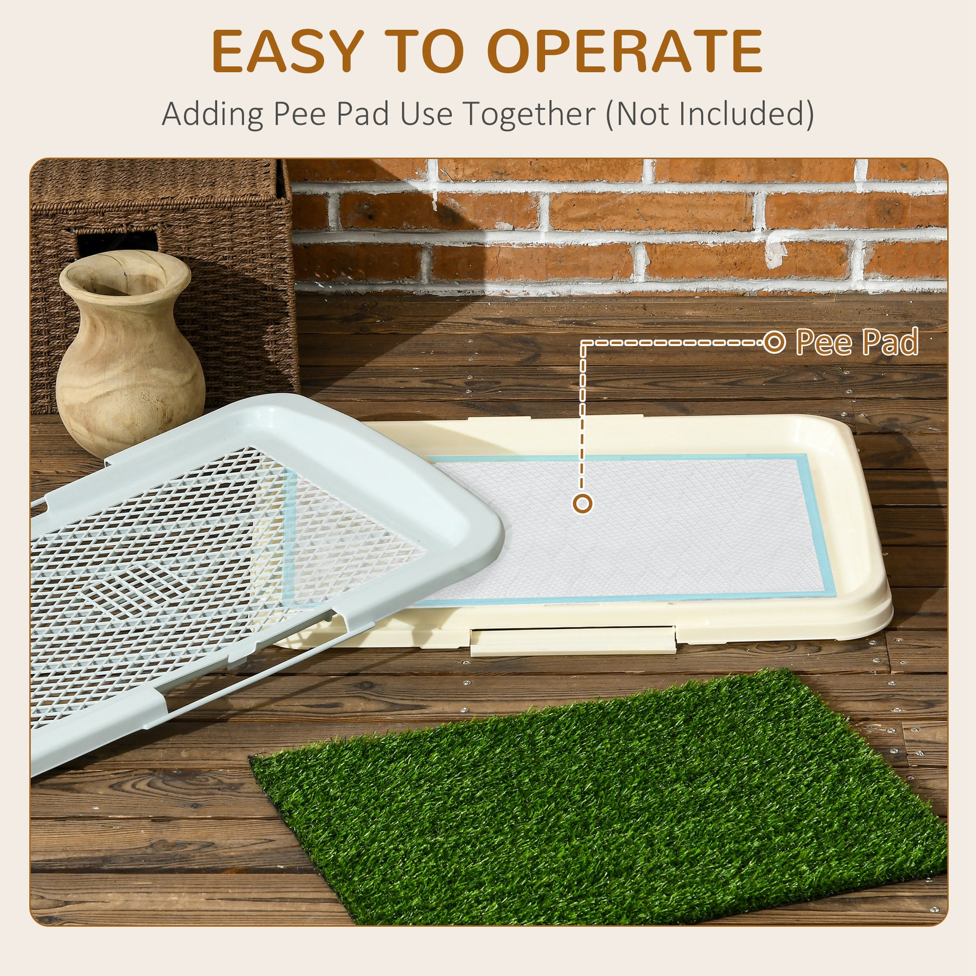 Puppy Toilet Dog Toilet for Small Dogs Indoors Puppy Potty for Home Puppy Training Grass for Puppies Balcony Indoor Artificial Grass Dog Toilet Blue 63x48.5cm