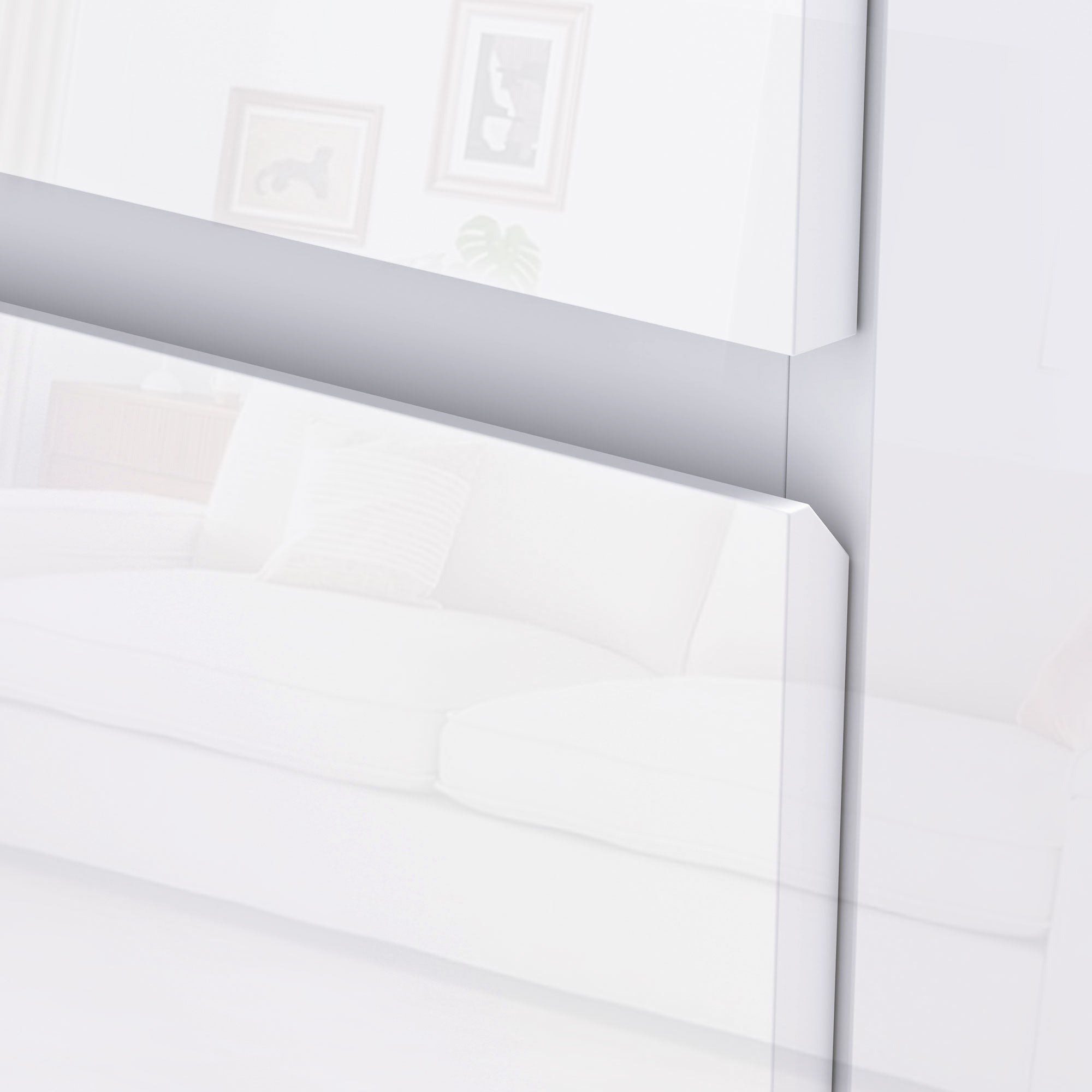 4-Drawer Chest Modern Bedroom Chest with Anti-tip Design Dresser for Living Room Hallway 55x33x80 cm Bright White