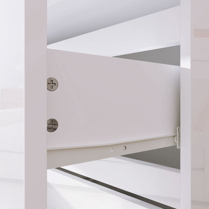 4-Drawer Chest Modern Bedroom Chest with Anti-tip Design Dresser for Living Room Hallway 55x33x80 cm Bright White