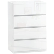 4-Drawer Chest Modern Bedroom Chest with Anti-tip Design Dresser for Living Room Hallway 55x33x80 cm Bright White