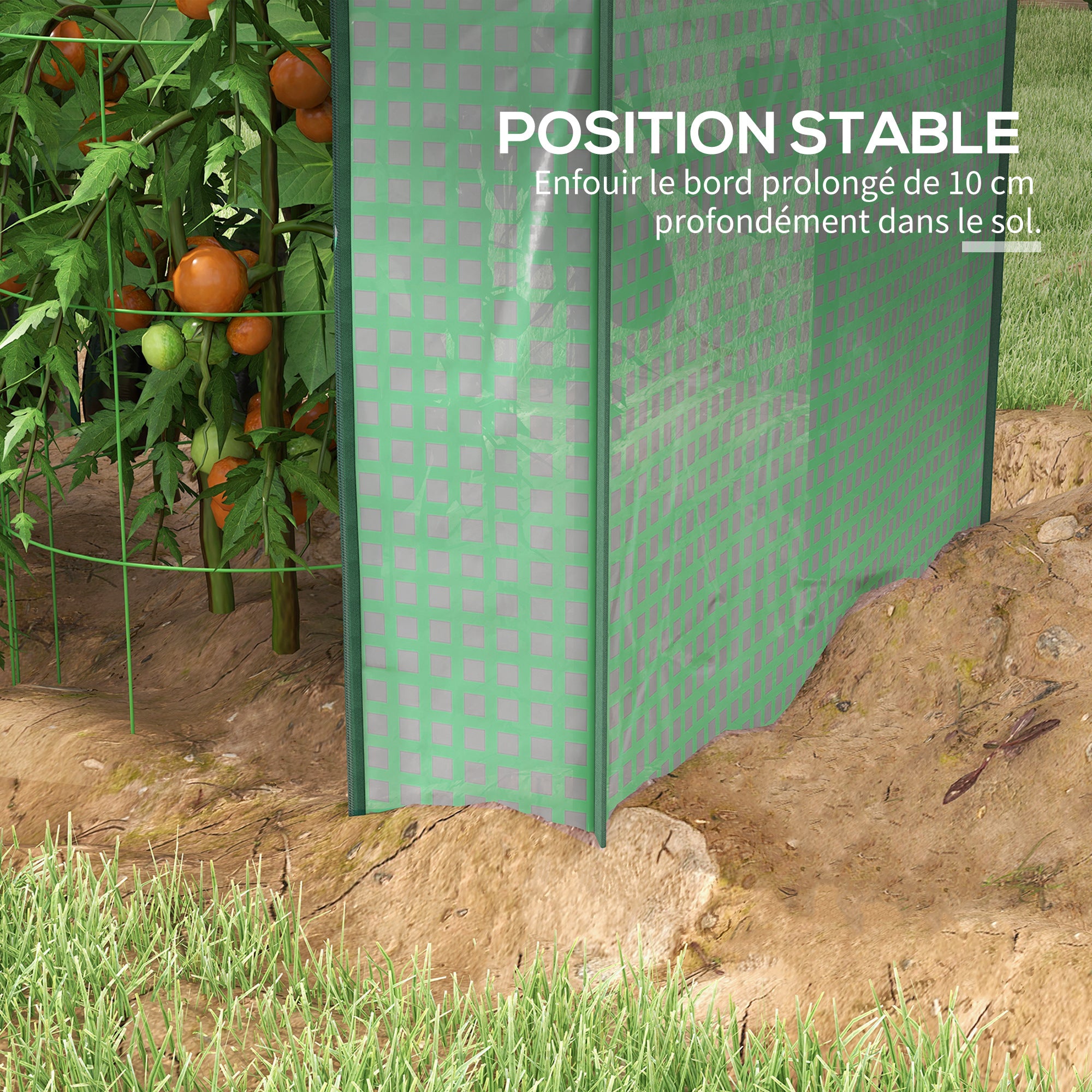 Garden Greenhouse PE, Balcony Greenhouse, Reinforced 135 g/m² Cover, Steel Frame, 2 Roll-Up Zipper Doors, for Vegetables Plants Flowers, Indoor and Outdoor, 100 x 80 x 150 cm Green