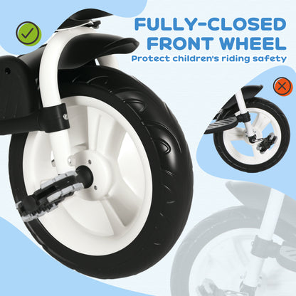 6 in 1 Tricycle with Push Handle, Children's Tricycle with Safety Harness, Foldable, Removable Sun Canopy, Cup Holder, Basket, Pedal, up to 25 kg, for 1-5 Year Old Children, Blue