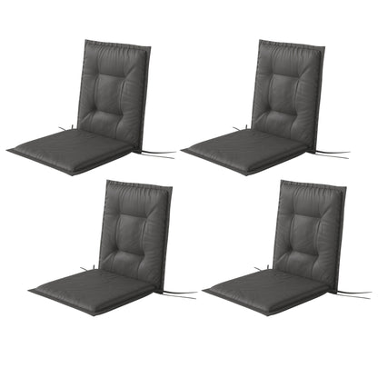 Set of 4 Seat Cushions 108 x 50 x 5 cm Chair Cushions with Straps, Outdoor Indoor Seat Cushion, Seat Pads, Bench Pads for Garden Furniture, Dining Chair, Armchair, Dark Gray