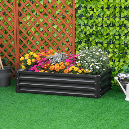 Steel Raised Bed, Plant Bed Cold Frame with Open Bottom Garden Box Flower Box Planter Vegetable Bed 120x60x30.5 cm for Garden Balcony Terrace, Planter Box for Flowers, Plants, Fruit, Vegetables