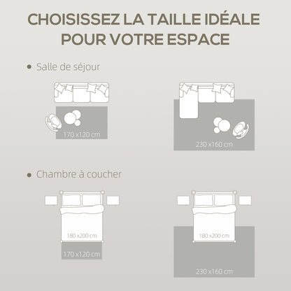 200 x 140 cm Short Pile Living Room Rug, Machine Washable, Hypoallergenic, for Living Room, Bedroom, Office, Yellow