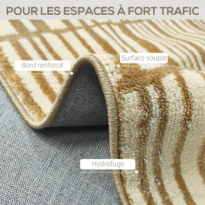 200 x 140 cm Short Pile Living Room Rug, Machine Washable, Hypoallergenic, for Living Room, Bedroom, Office, Yellow