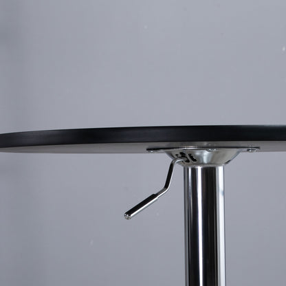 Adjustable Bar Table with Round Non-Slip Base for Kitchen Dining Ø60x69-93 cm Black