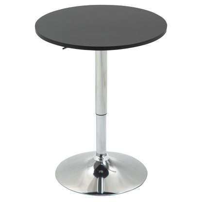 Adjustable Bar Table with Round Non-Slip Base for Kitchen Dining Ø60x69-93 cm Black