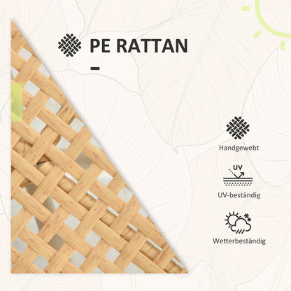 3-Piece Rattan Garden Furniture Set, Patio Set with 2 Garden Chairs, Coffee Table, Balcony Furniture Set with Cushions, for Balcony, Terrace, Yellow+Cream