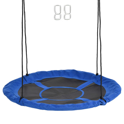 Nest Swing Ø110 cm, Hanging Swing up to 100 kg, Adjustable Children's Swing, Children's Garden Swing Disc Swing for 3-12 Years Children, Blue