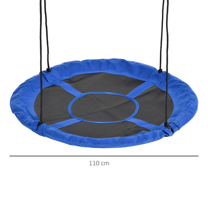 Nest Swing Ø110 cm, Hanging Swing up to 100 kg, Adjustable Children's Swing, Children's Garden Swing Disc Swing for 3-12 Years Children, Blue
