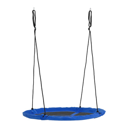 Nest Swing Ø110 cm, Hanging Swing up to 100 kg, Adjustable Children's Swing, Children's Garden Swing Disc Swing for 3-12 Years Children, Blue