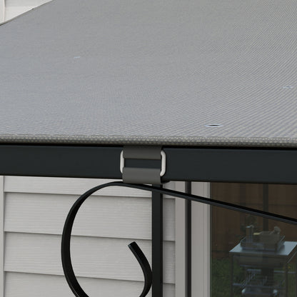 Replacement Canopy for Garden Pergola 3x3 m with 16 Drainage Holes, Hooks and Rings, Polyester Gazebo Pergola Cover, Dark Grey
