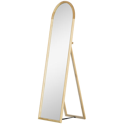 Wooden Floor Mirror in rectangular round shape with Scandinavian Style for Entryway, Bedroom, Dressing room, Dimensions 148L x 41W cm