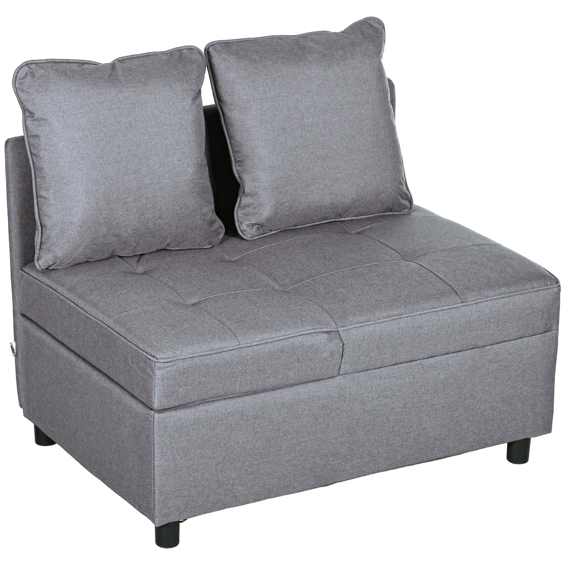 Sleeper Chair 3-in-1 Pull-Out Sofa Bed with Bed Function 2 Seater Sofa with Adjustable Backrest, Side Pocket, Cushion, Casters, up to 300 kg, for small space Dark Gray
