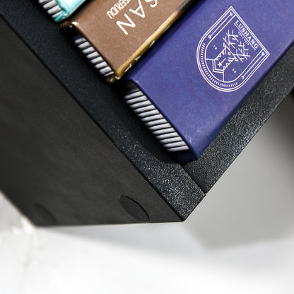 Floating Wall Shelves - Contemporary V-shaped Design - Mounting Kit Included - Black Particle Boards