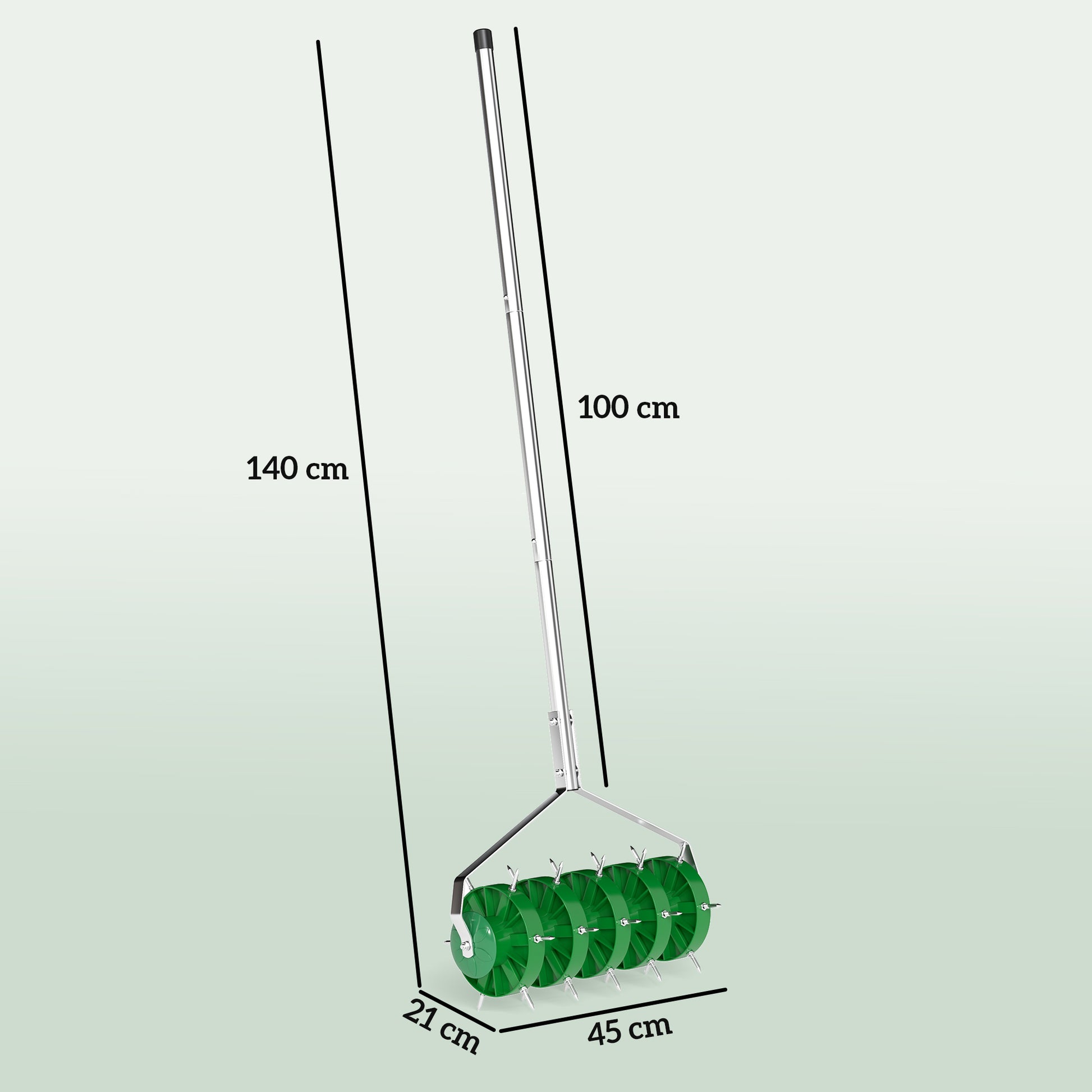Lawn Aerator Aerifier for Lawns 45cm Width Manual Lawn Aerator with 30 Iron Spikes Garden Tools Soil Rail Plugger, Scarifier Lawnpecker, Lawn Care for Yards Grass