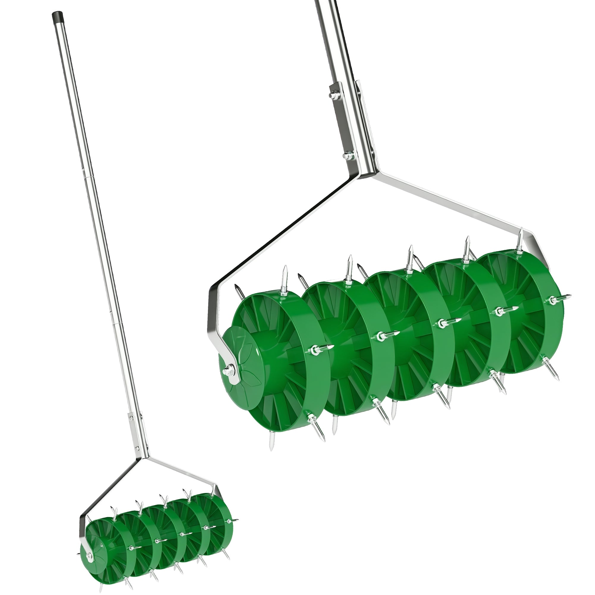 Lawn Aerator Aerifier for Lawns 45cm Width Manual Lawn Aerator with 30 Iron Spikes Garden Tools Soil Rail Plugger, Scarifier Lawnpecker, Lawn Care for Yards Grass