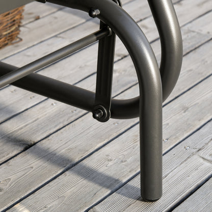 Metal Swing Chair Garden Chair with Armrest Backrest Garden Swing up to 120 kg Load Capacity Outdoor Relax Chair for Balcony Garden Terrace Black