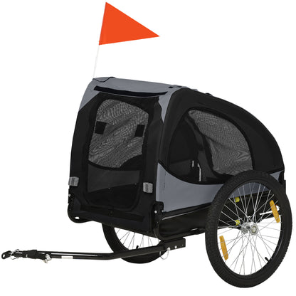 Dog Trailer, Foldable Pet Bike Trailer, Quick Release Wheels, Water Resistant, Oxford Fabric, Steel, 140 x 71 x 83 cm, Black