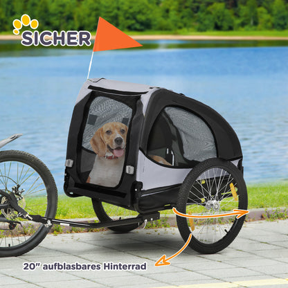 Dog Trailer, Foldable Pet Bike Trailer, Quick Release Wheels, Water Resistant, Oxford Fabric, Steel, 140 x 71 x 83 cm, Black