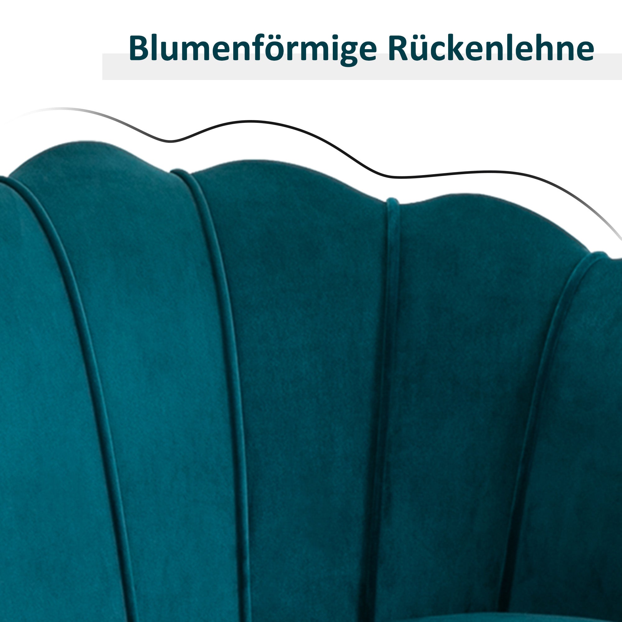 Sofa 2 Seater Couch with Armrest Thickly Padded Upholstered Modern Double Sofa with Velvet Look for Living Room Bedroom, 130 x 77 x 77 cm, Dark green