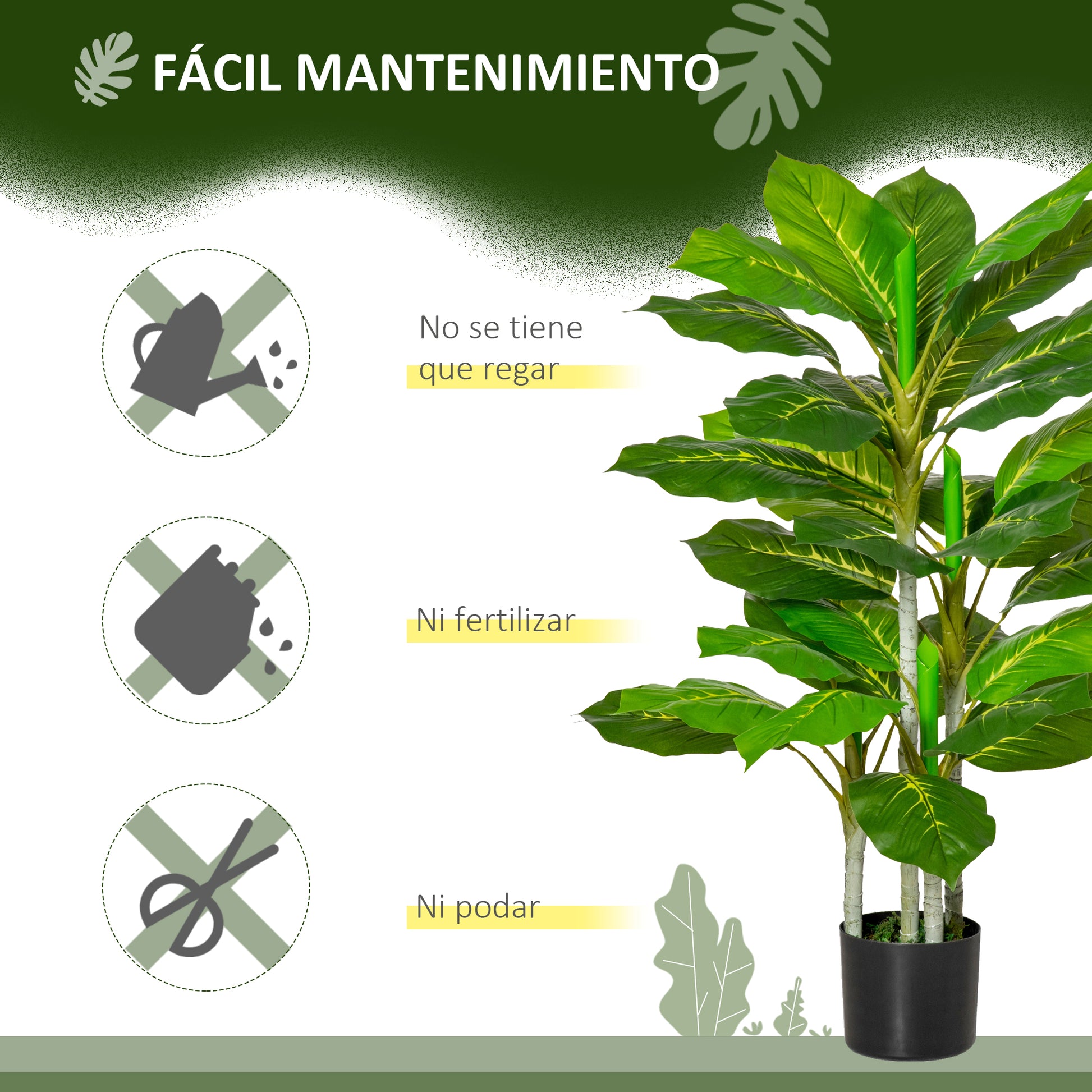 Artificial Perennial Leaf Plant 95 cm Height with 33 Realistic Leaves in Cement Pot Artificial Tree for Indoor Decoration Living Room Office Green