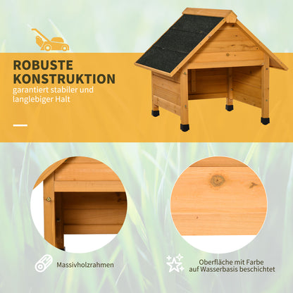 Wooden Garage for Lawn Mower Robot Mowing Robot Garage Carport for Lawn Robot Sun & Rain Protection Yellow 75 x 76 x 70 cm
