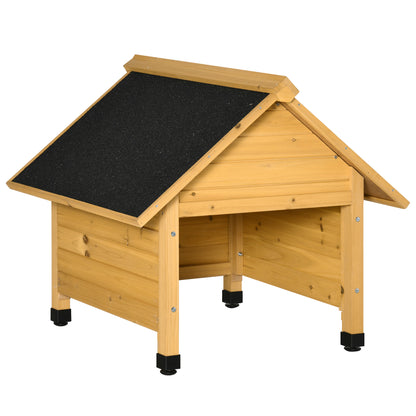 Wooden Garage for Lawn Mower Robot Mowing Robot Garage Carport for Lawn Robot Sun & Rain Protection Yellow 75 x 76 x 70 cm