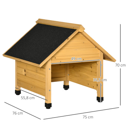 Wooden Garage for Lawn Mower Robot Mowing Robot Garage Carport for Lawn Robot Sun & Rain Protection Yellow 75 x 76 x 70 cm