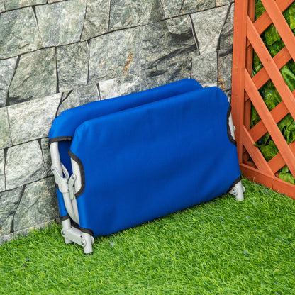 Small Size Foldable Dog Bed for Indoor and Outdoor, Raised Dog Cot, Steel and Oxford Fabric, 59x46x15 cm, Blue