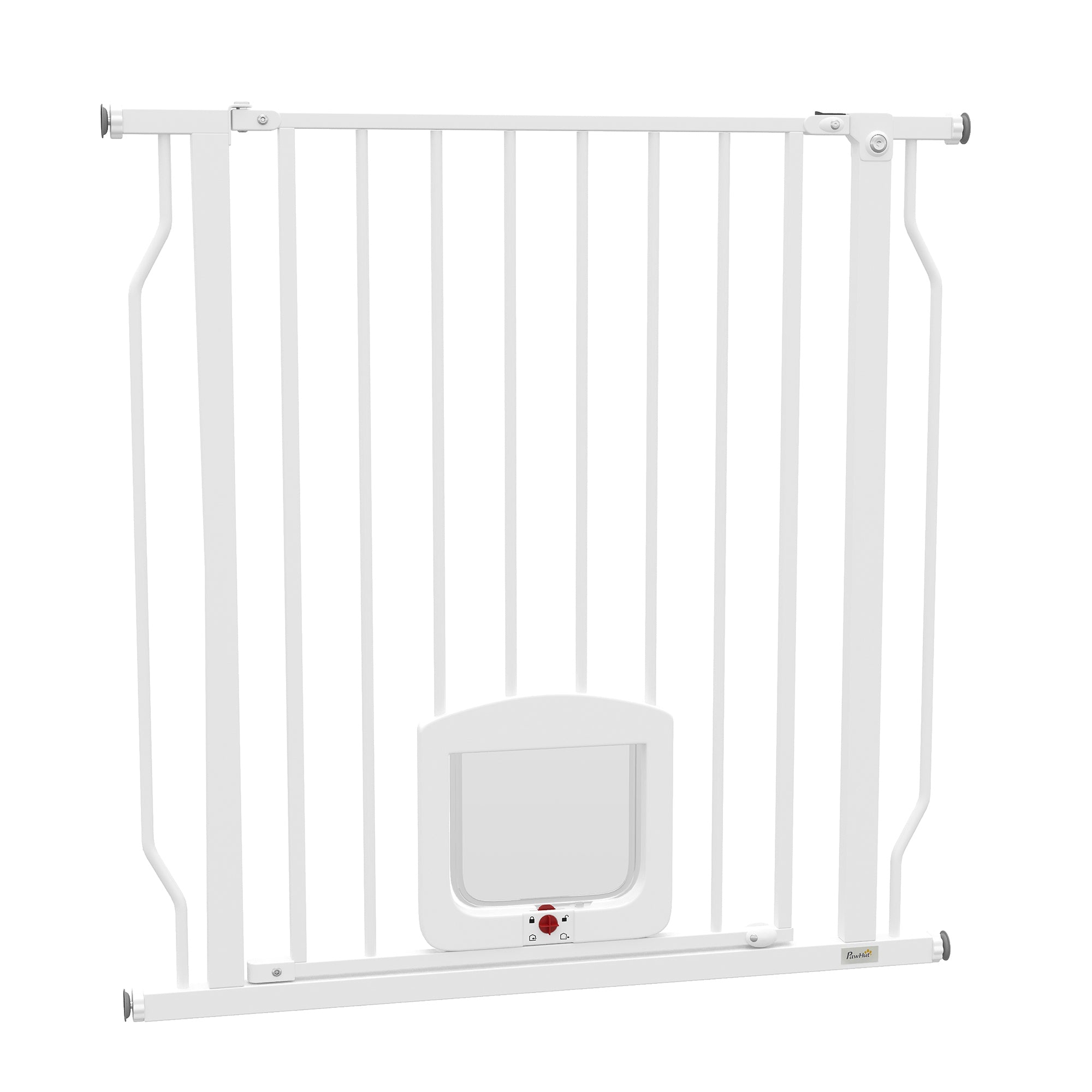 Expandable Safety Gate for Dogs, 29.5–33.5 in (75–85 cm) — For Doors & Stairs, Small Door, Pressure-Mount, Double Lock, White