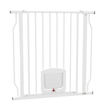Expandable Safety Gate for Dogs, 29.5–33.5 in (75–85 cm) — For Doors & Stairs, Small Door, Pressure-Mount, Double Lock, White