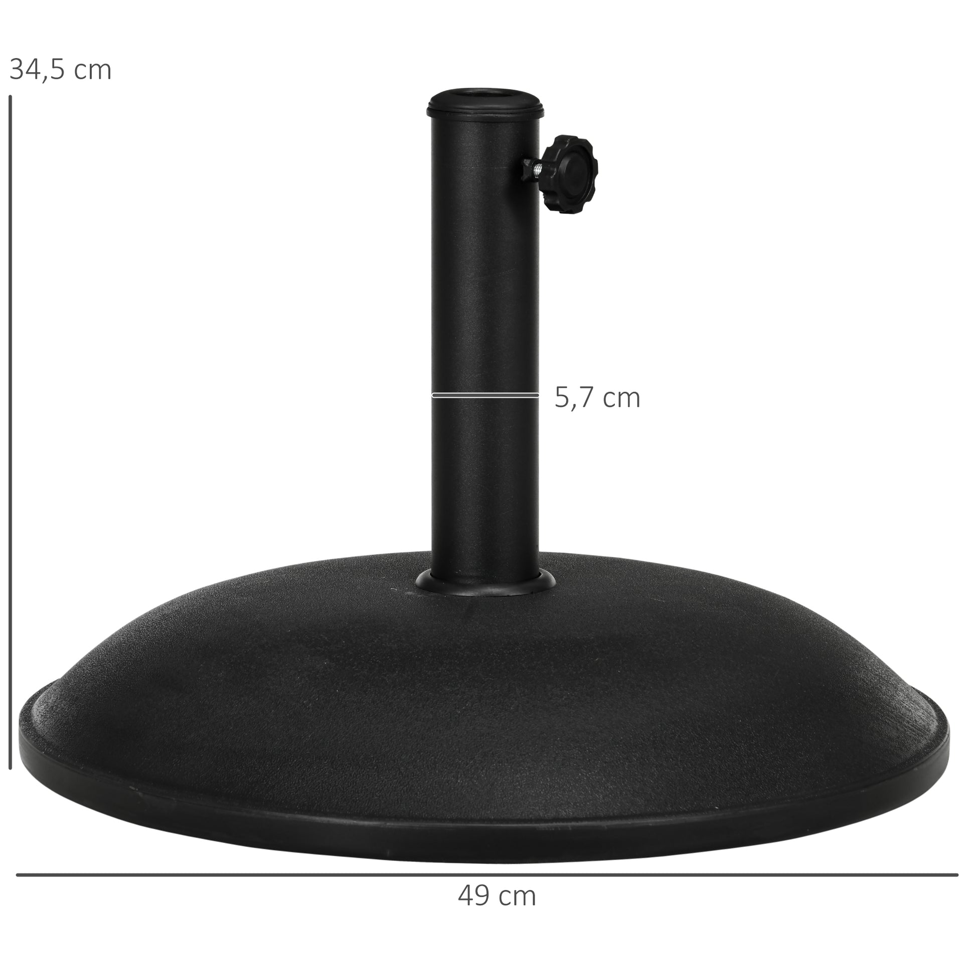 Stainless Steel Umbrella Stand with Handles, Semi-Circular Umbrella Holder, Umbrella Weight for Umbrella Ø3.8-Ø4.8 cm, for Balcony, Terrace, Garden, Bronze, Black