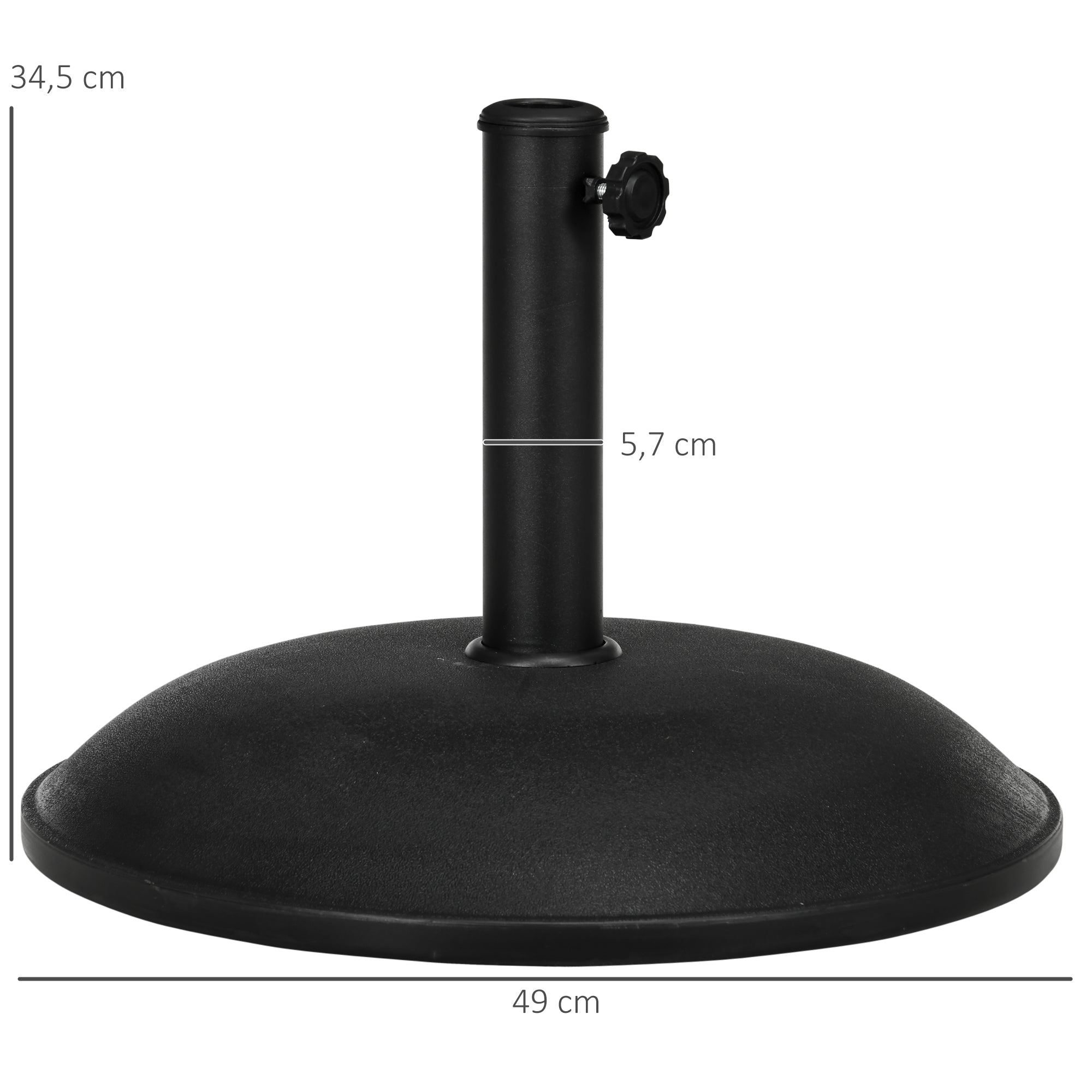 Stainless Steel Umbrella Stand with Handles, Semi-Circular Umbrella Holder, Umbrella Weight for Umbrella Ø3.8-Ø4.8 cm, for Balcony, Terrace, Garden, Bronze, Black