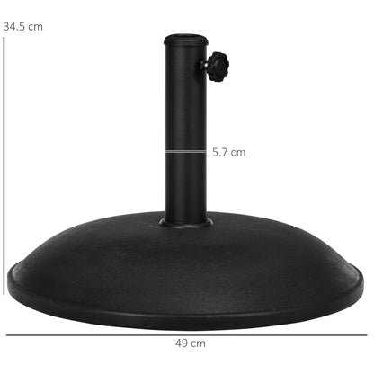 Stainless Steel Umbrella Stand with Handles, Semi-Circular Umbrella Holder, Umbrella Weight for Umbrella Ø3.8-Ø4.8 cm, for Balcony, Terrace, Garden, Bronze, Black