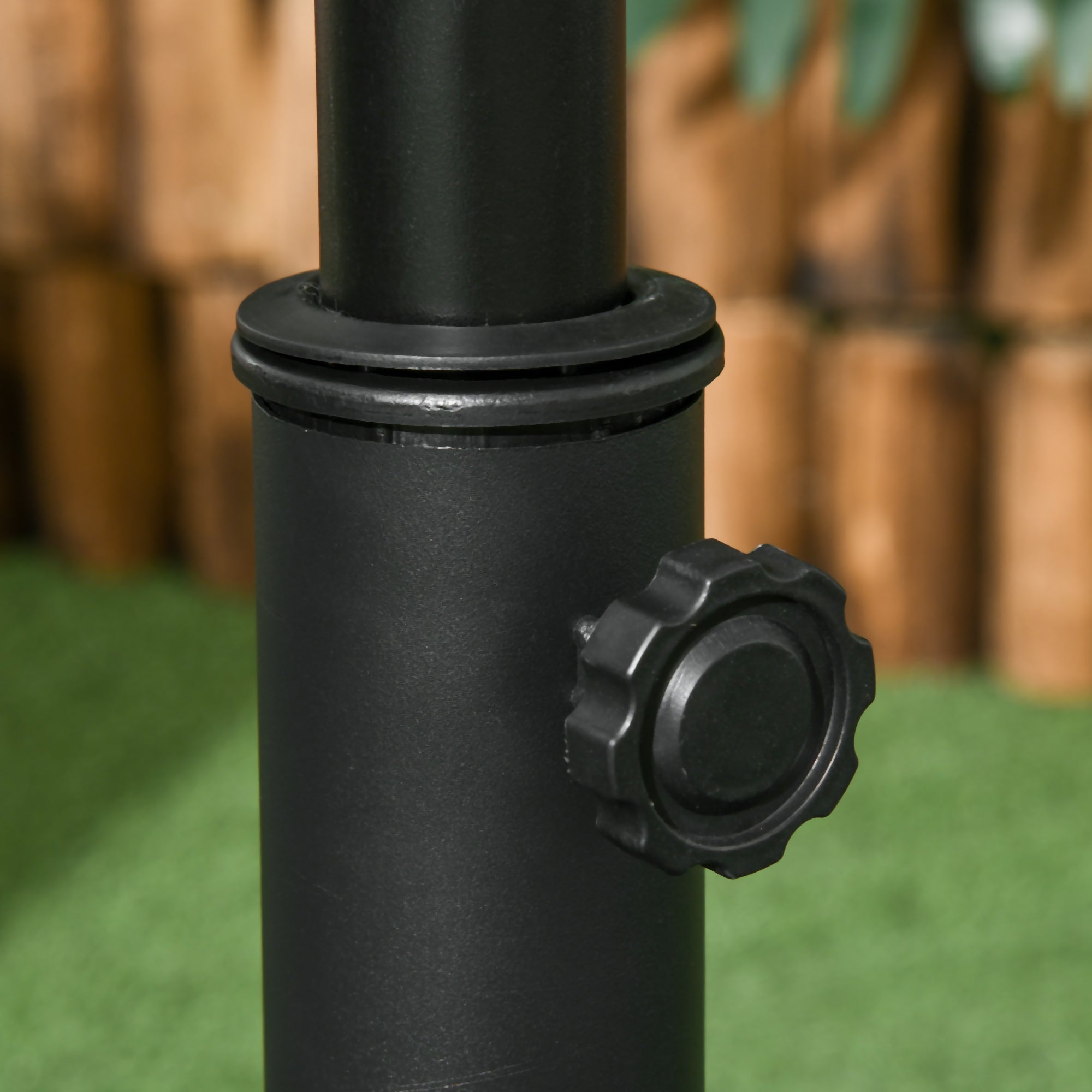 Stainless Steel Umbrella Stand with Handles, Semi-Circular Umbrella Holder, Umbrella Weight for Umbrella Ø3.8-Ø4.8 cm, for Balcony, Terrace, Garden, Bronze, Black