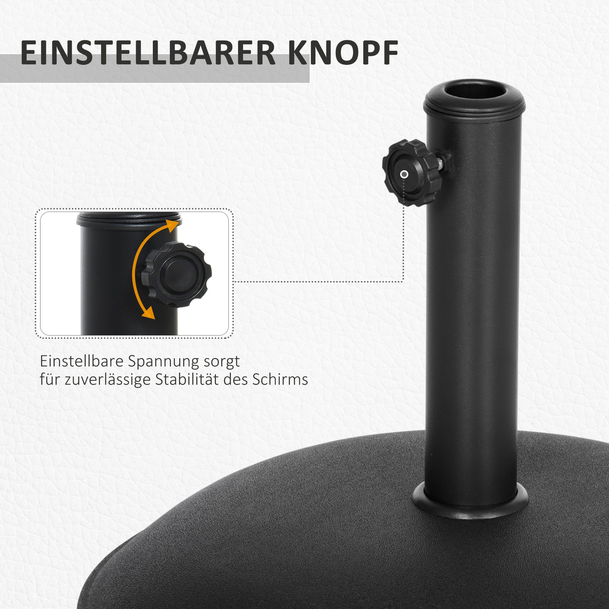 Stainless Steel Umbrella Stand with Handles, Semi-Circular Umbrella Holder, Umbrella Weight for Umbrella Ø3.8-Ø4.8 cm, for Balcony, Terrace, Garden, Bronze, Black