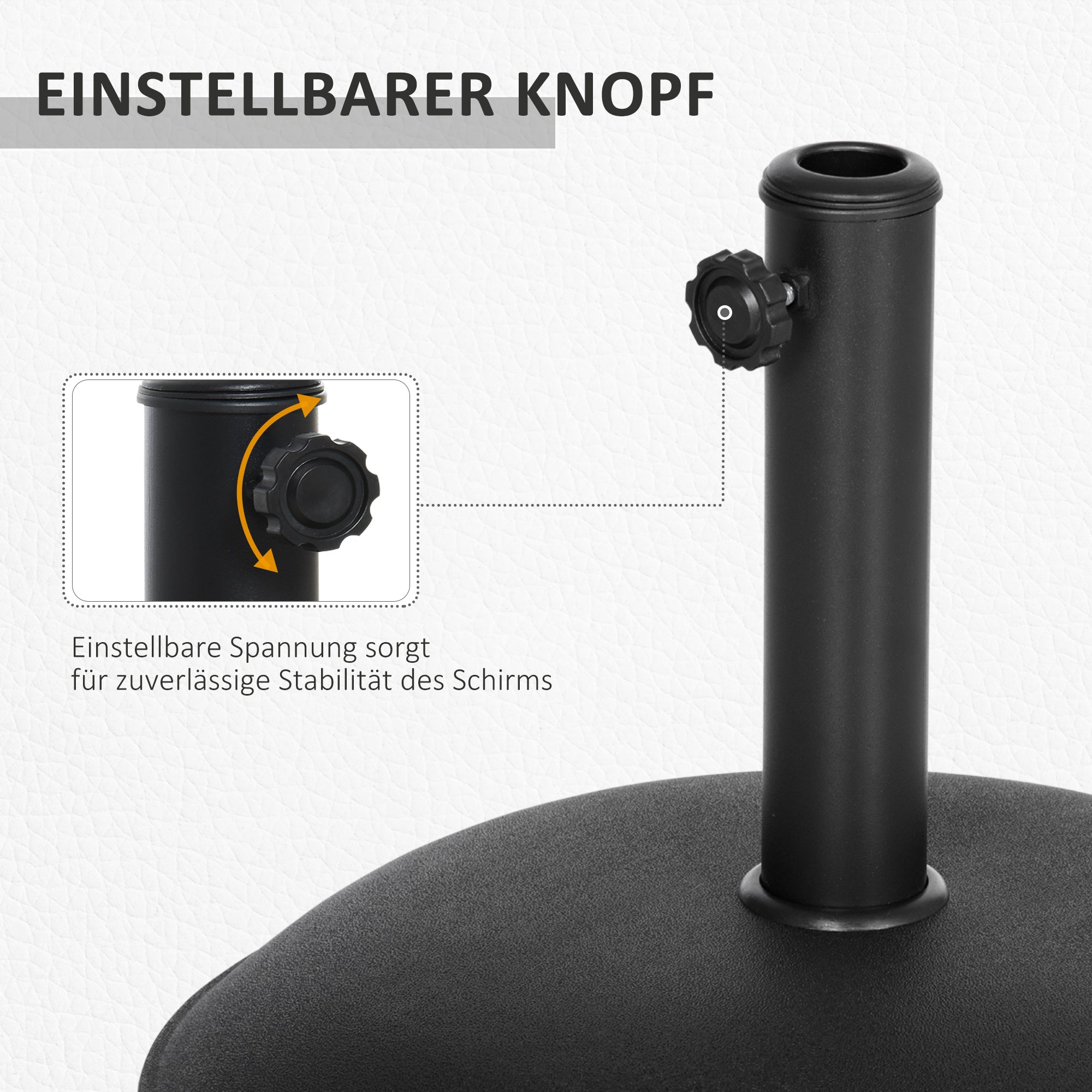Stainless Steel Umbrella Stand with Handles, Semi-Circular Umbrella Holder, Umbrella Weight for Umbrella Ø3.8-Ø4.8 cm, for Balcony, Terrace, Garden, Bronze, Black