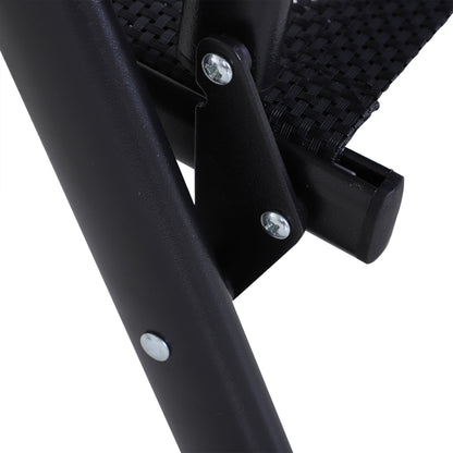 Folding Chair with Armrest 2-Pack Camping Chair Fishing Chair Metal Black 58 x 64 x 94 cm