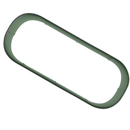 Modular Raised Garden Bed 150x62x30cm, Galvanized Steel Planter Box with Open Bottom, Green