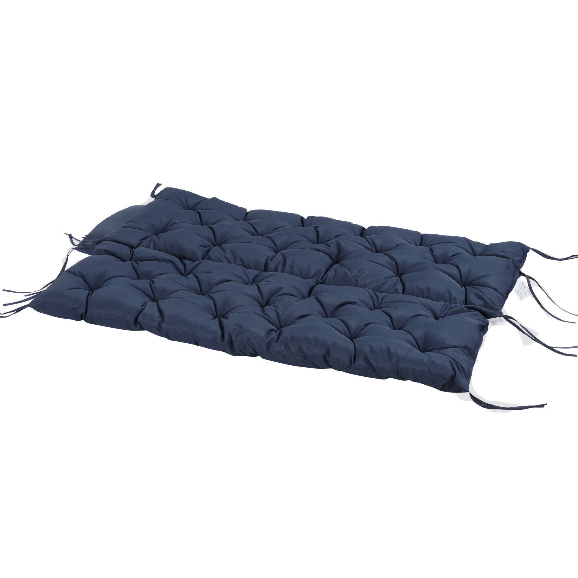 3 Seater Bench Cushion 150 x 98 x 8 cm Seat Pad with Straps Back Cushion for Indoor/Outdoor Upholstery Cushion for Bench Garden Bench Garden Furniture Hanging Chairs Dark Blue