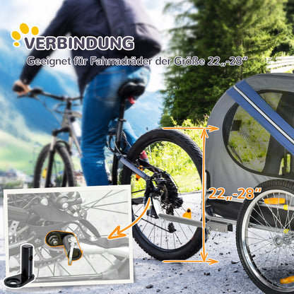 Dog Trailer Bicycle Trailer Pet Transporter Dog Bicycle Trailer for Small to Medium Dogs Oxford Fabric Rainproof Breathable Blue 130 x 73 x 90 cm