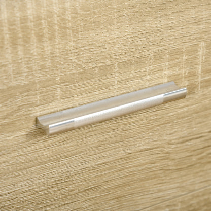 Chest of Drawers with 4 Drawers Modern Auxiliary Storage Cabinet for Bedroom Hallway Living Room 76x35x72 cm Oak and White Finish