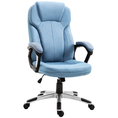 Office Chair Computer Chair Swivel Chair Height-Adjustable Rocking Function with Headrest and Padded Armrests Ergonomic Light Blue Linen 26 x 29.5 x 43.3–47.2 inches