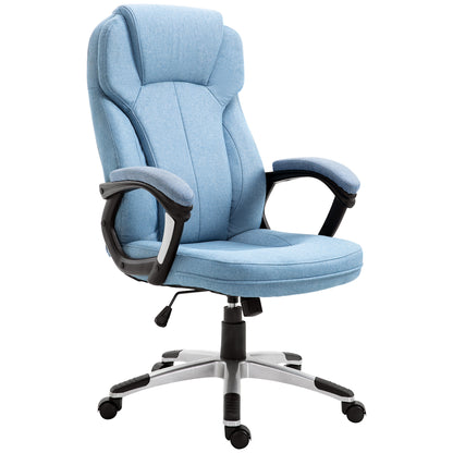 Office Chair Computer Chair Swivel Chair Height-Adjustable Rocking Function with Headrest and Padded Armrests Ergonomic Light Blue Linen 26 x 29.5 x 43.3–47.2 inches